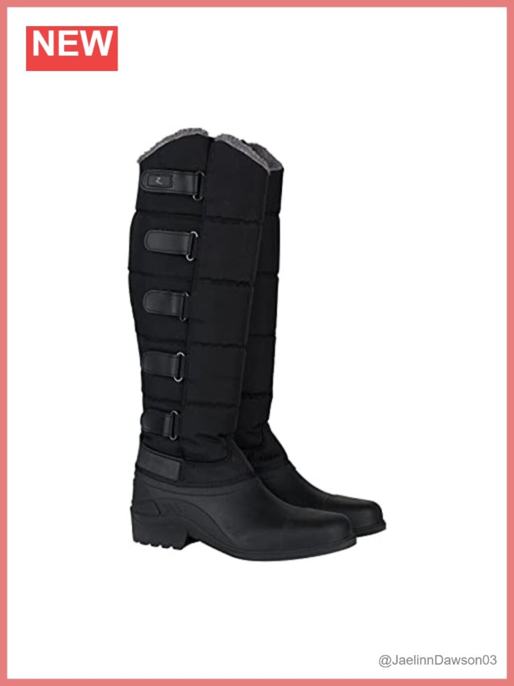 Insulated Tall Equestrian Riding Boots with Faux Fur Lining